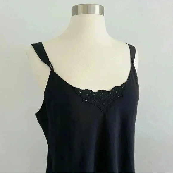 Vintage Vanity Fair Black Slip Dress Sz M - Picture 10 of 11